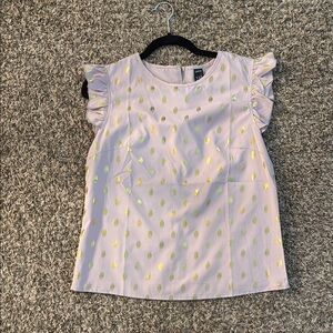 Lavender Kids Shirt with Gold Polka Dots
